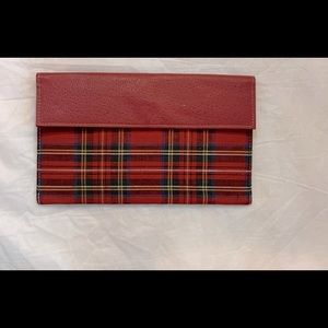 Vintage red plaid envelope purse